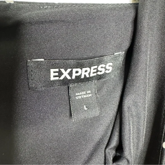 Express Black/White Polka Dots Y2K Baby doll top Tulip mini dress Women's size L - Picture 10 of 10